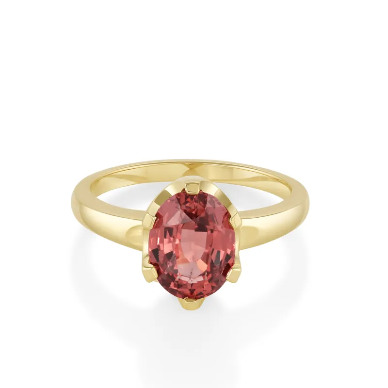 2.65ct Reddish Orange Sapphire Sybil Ring sold by Marrow Fine