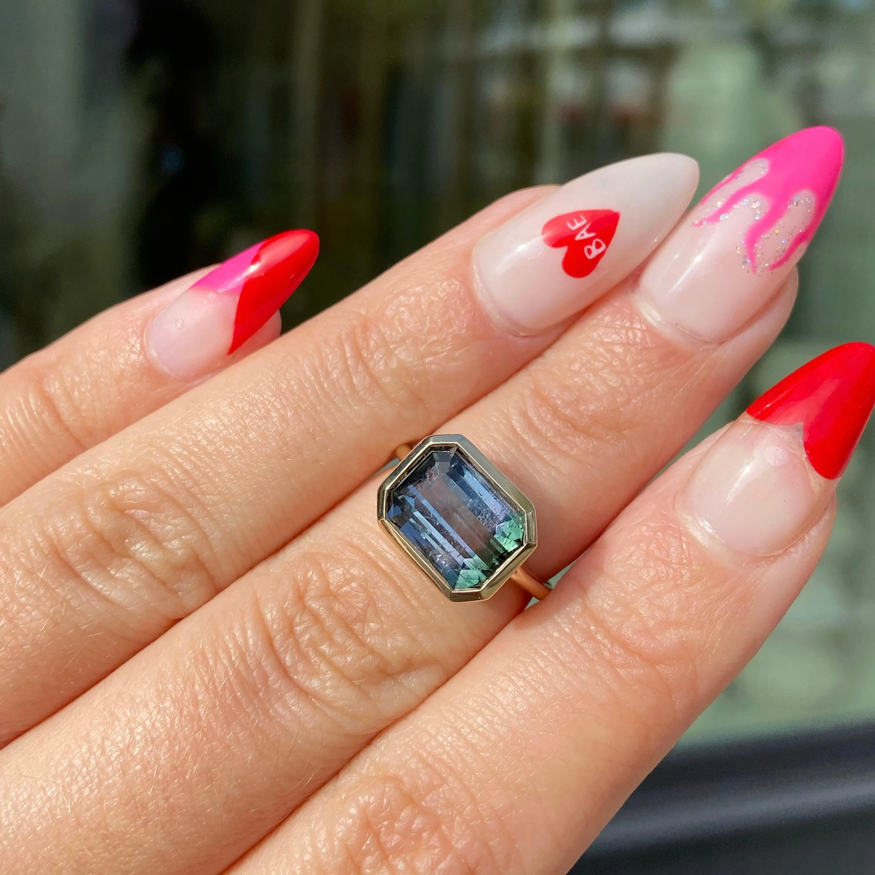 5.2ct Bicolor Tourmaline Solitaire sold by Marrow Fine product image thumbnail 4