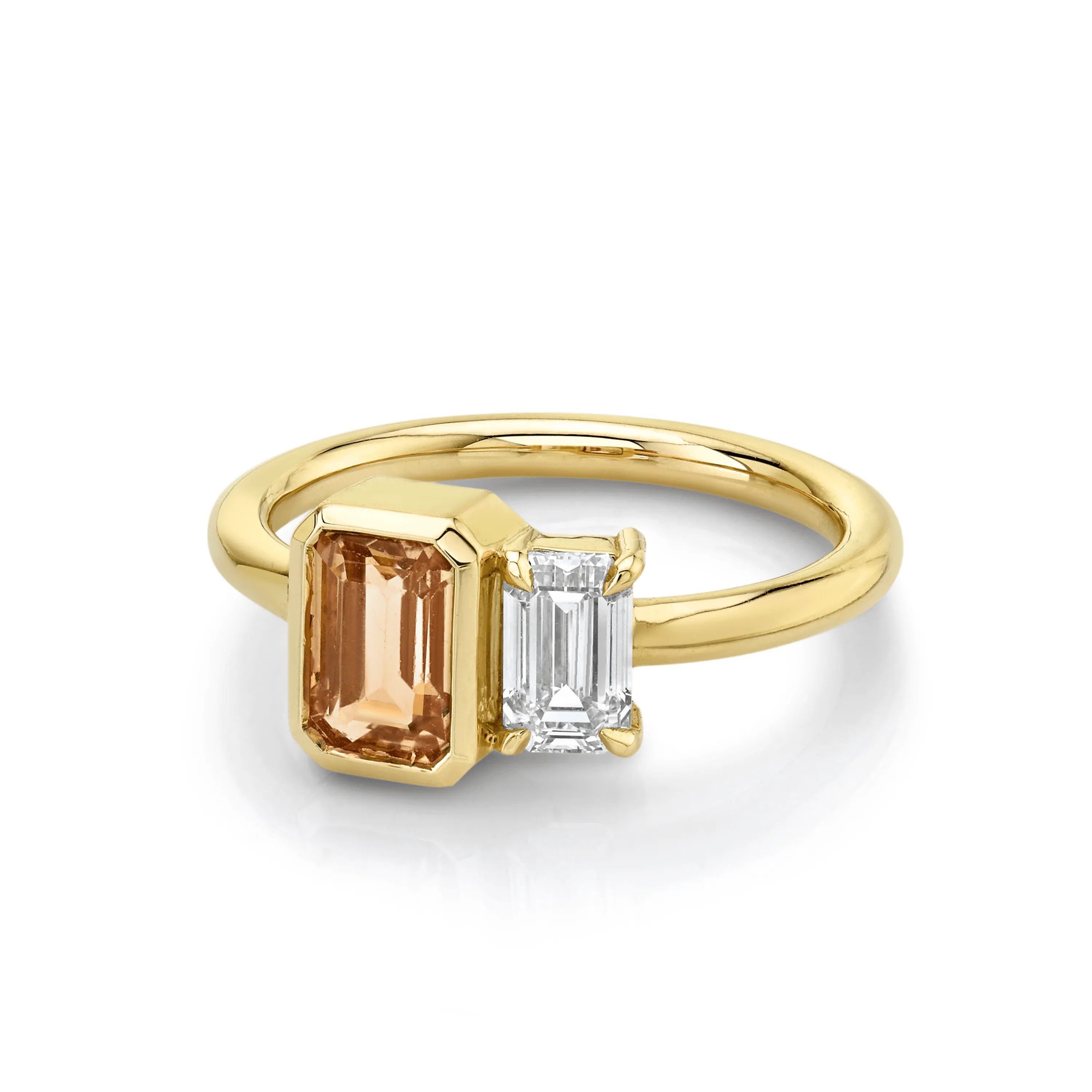 Peachy Sapphire & White Diamond Ring sold by Marrow Fine product image thumbnail 2