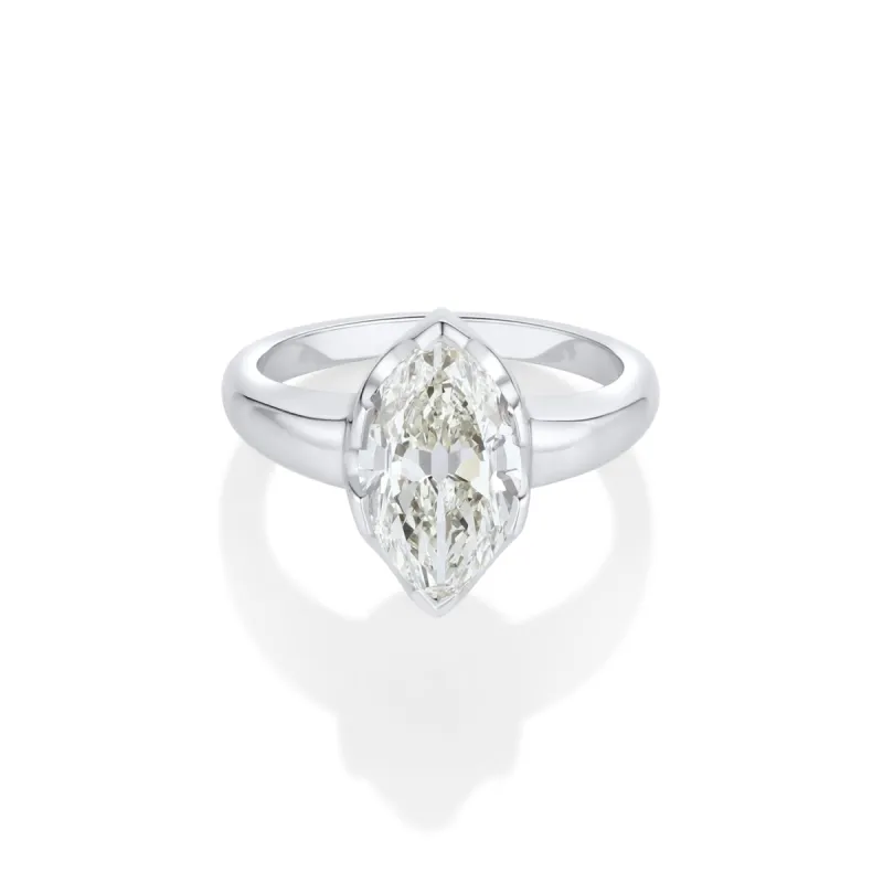 2.51ct Antique Moval Diamond Ring sold by Marrow Fine
