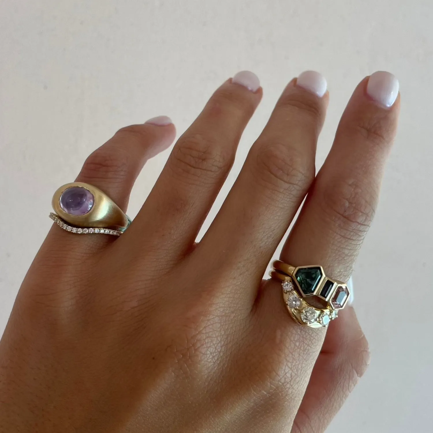 4.21ct Cabochon Sapphire Pinky Bombe sold by Marrow Fine product image thumbnail 3