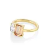 2.01ct Peach Sapphire & White Diamond Oval Toi et Moi sold by Marrow Fine