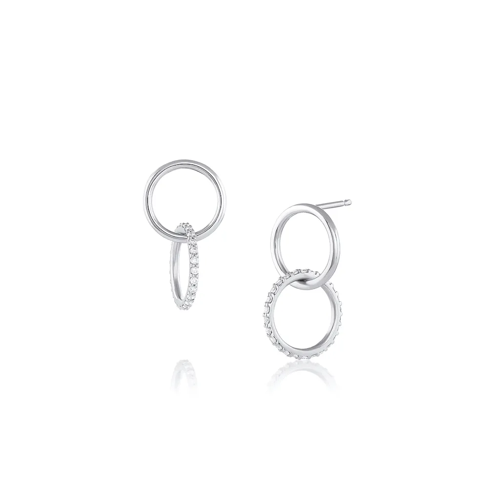 White Diamond Sway Hoops sold by Marrow Fine product image thumbnail 2