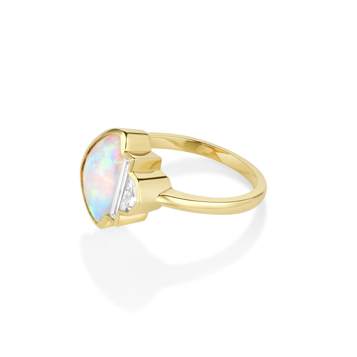 2.33ct Opal, Diamond Baguette and Diamond Cadillac Bezel Ring sold by Marrow Fine product image thumbnail 2