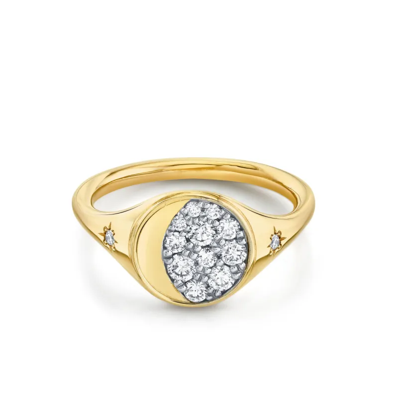 Gibbous Moon Signet Ring sold by Marrow Fine