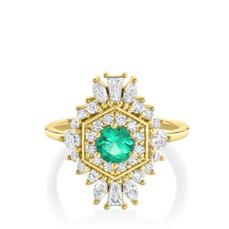 Emerald Stella Art Deco Ring sold by Marrow Fine