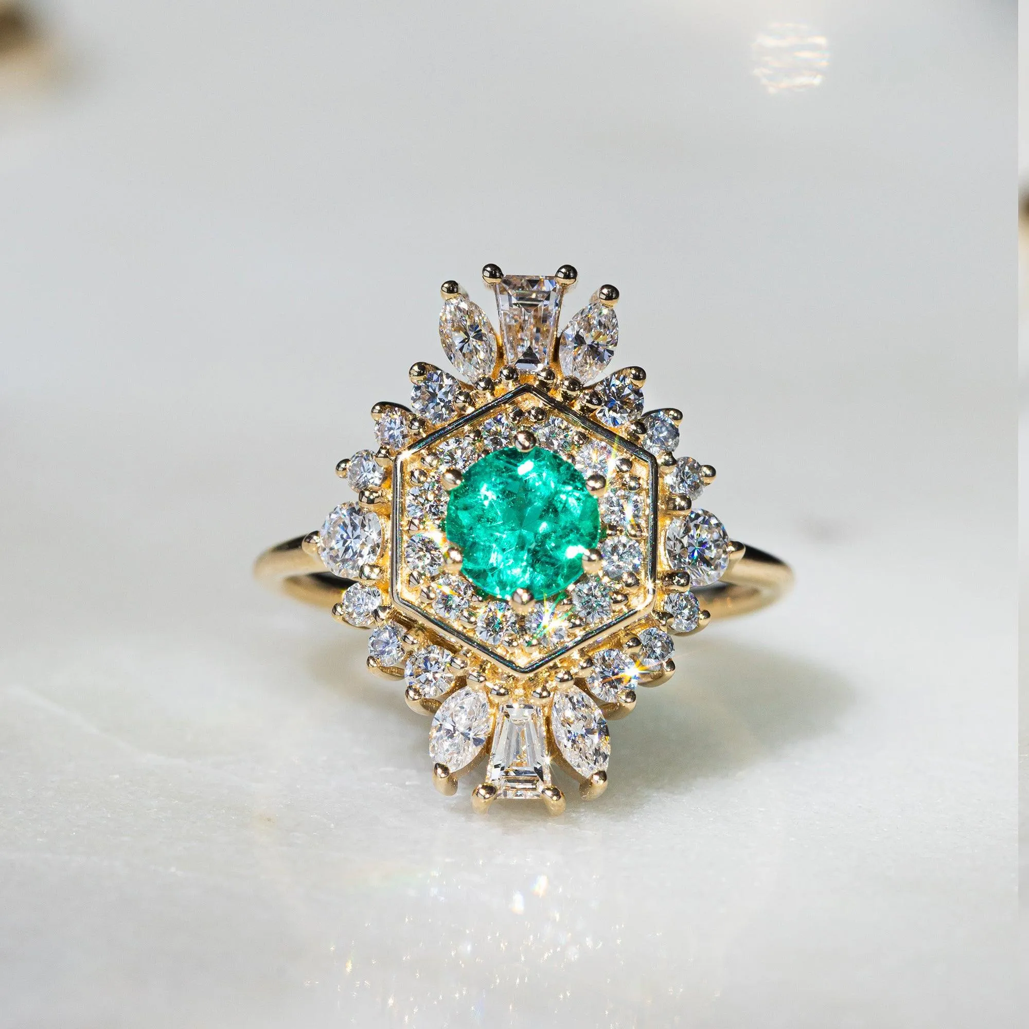 Emerald Stella Art Deco Ring sold by Marrow Fine product image thumbnail 3