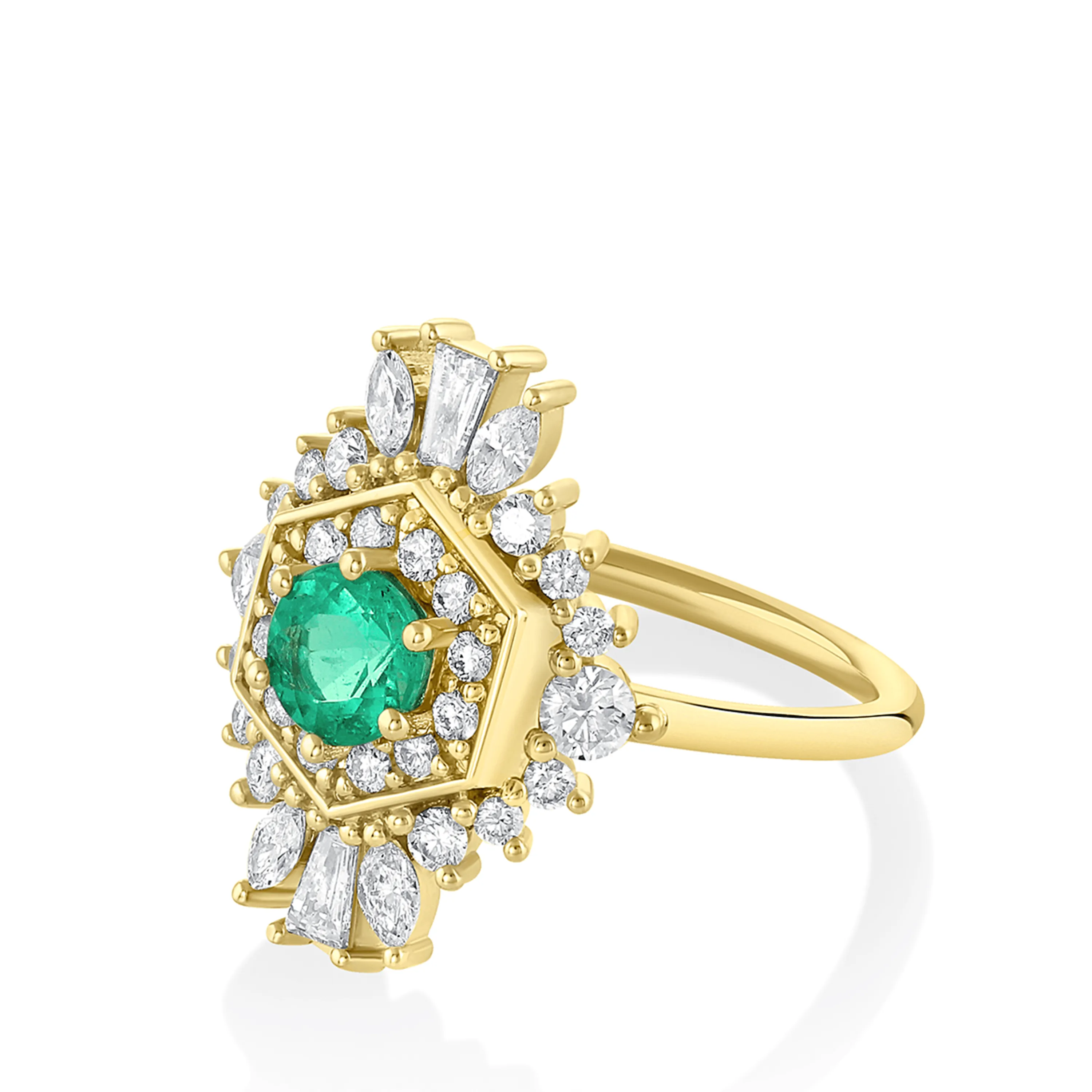 Emerald Stella Art Deco Ring sold by Marrow Fine product image thumbnail 2