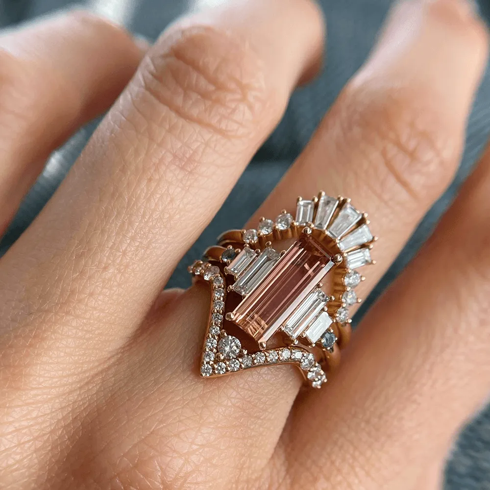2.02ct Imperial Topaz & White Diamond Baguette Ring sold by Marrow Fine product image thumbnail 4
