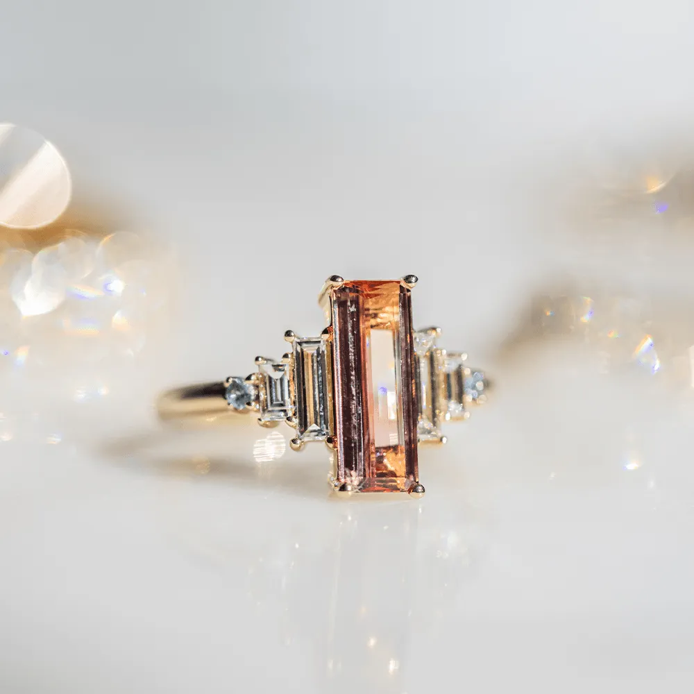 2.02ct Imperial Topaz & White Diamond Baguette Ring sold by Marrow Fine product image thumbnail 3