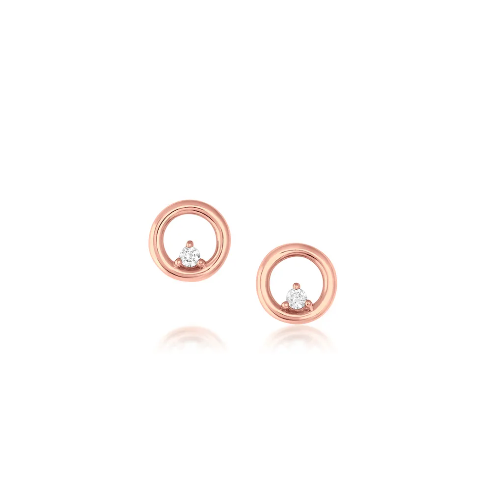White Diamond Orbit Hoop Studs sold by Marrow Fine product image thumbnail 4