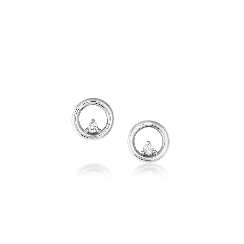 White Diamond Orbit Hoop Studs sold by Marrow Fine product image thumbnail 3