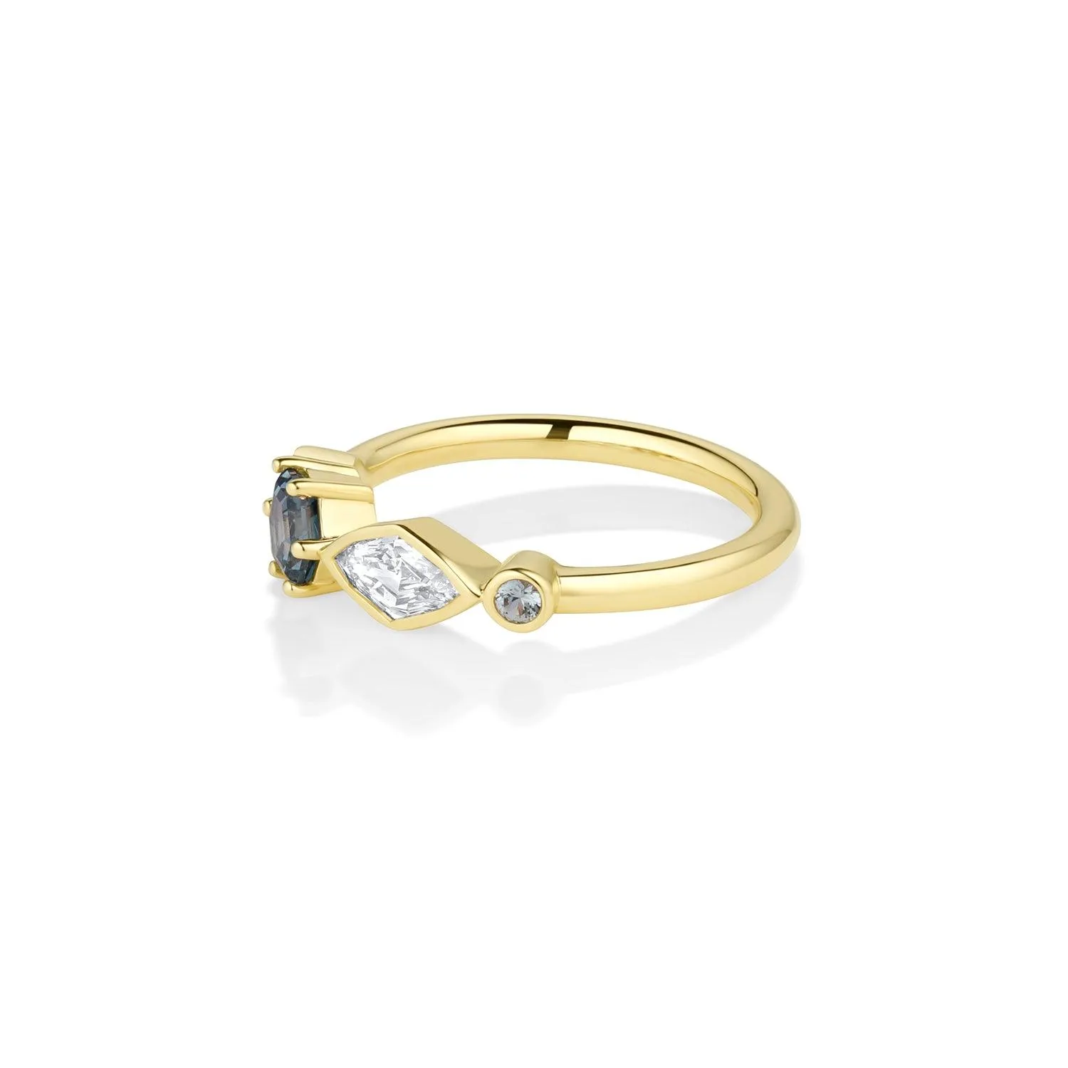 0.51ct Sapphire Hex and Diamond Kite Linear Band sold by Marrow Fine product image thumbnail 3