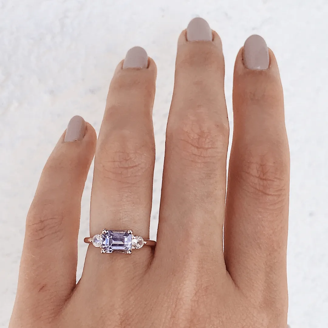 Three-Stone Lavender Sapphire Ring sold by Marrow Fine product image thumbnail 3