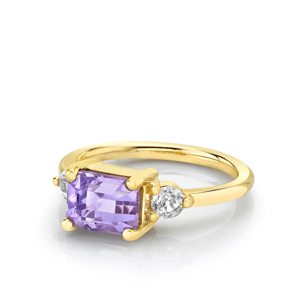 Three-Stone Lavender Sapphire Ring sold by Marrow Fine product image thumbnail 2