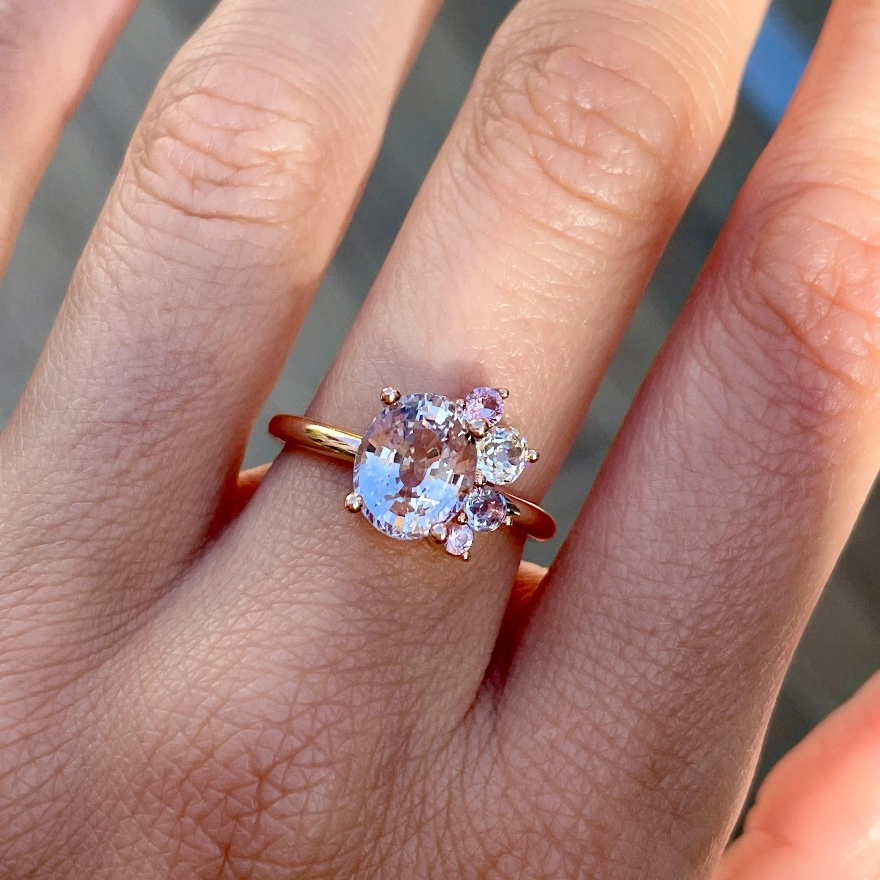 3.03ct Pink Sapphire Spray Ring sold by Marrow Fine product image thumbnail 3