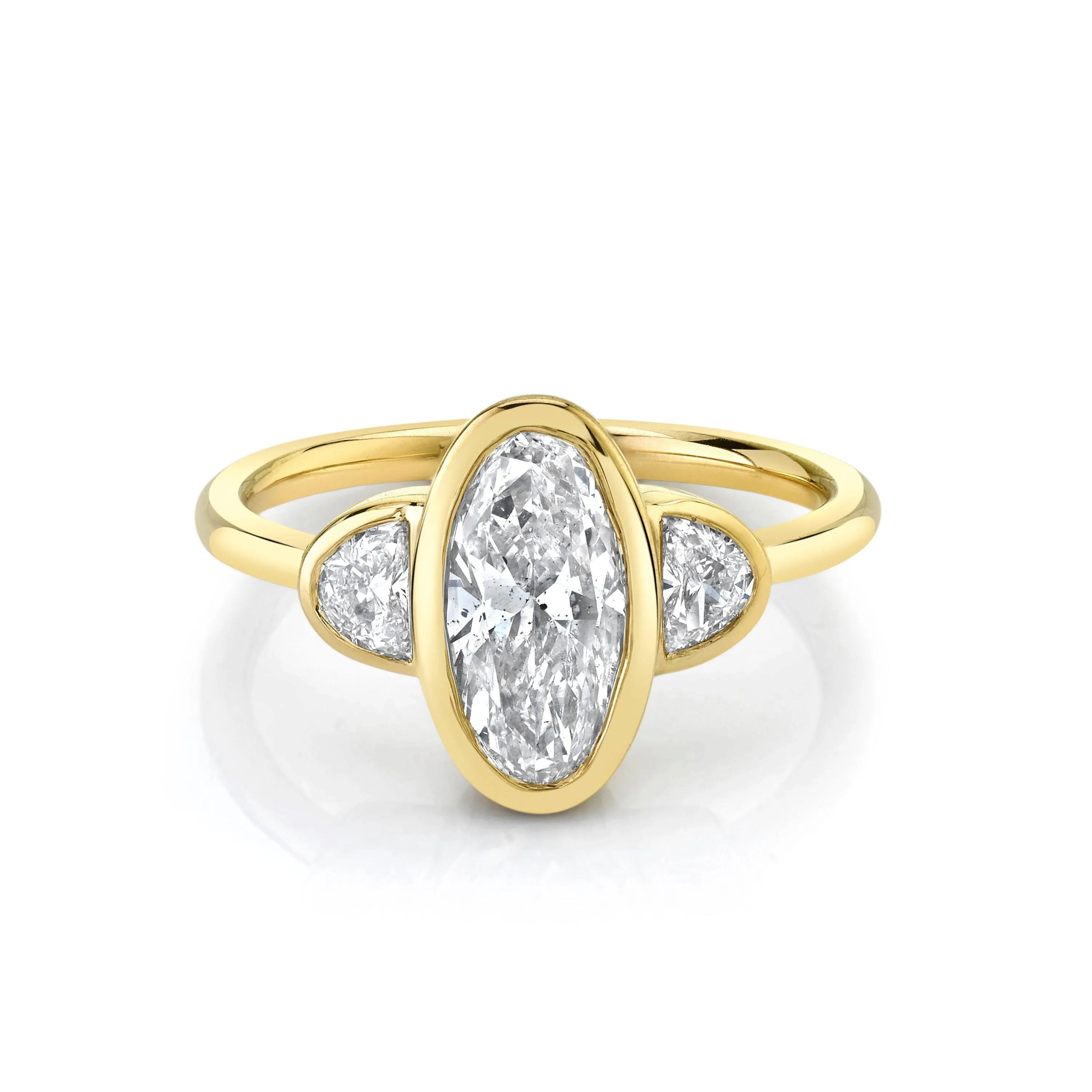 Antique Moval & Half Moons Engagement Ring sold by Marrow Fine