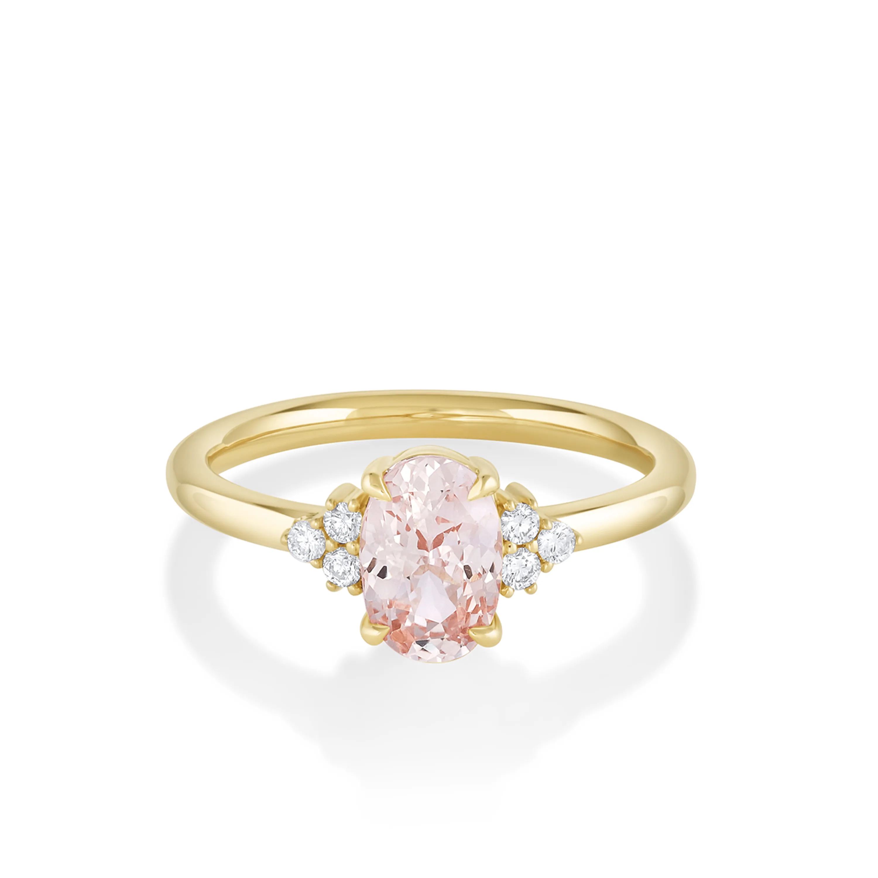 1.44ct Peach Sapphire & White Diamond Cluster Ring sold by Marrow Fine