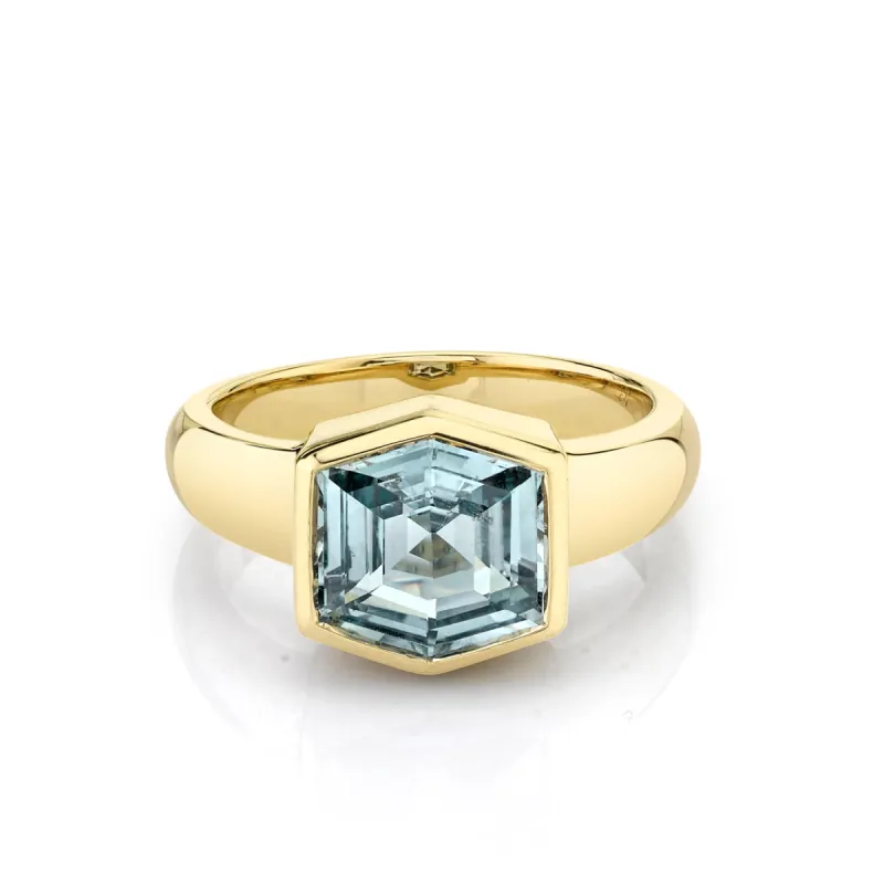 Green Sapphire Hexagon Ring sold by Marrow Fine