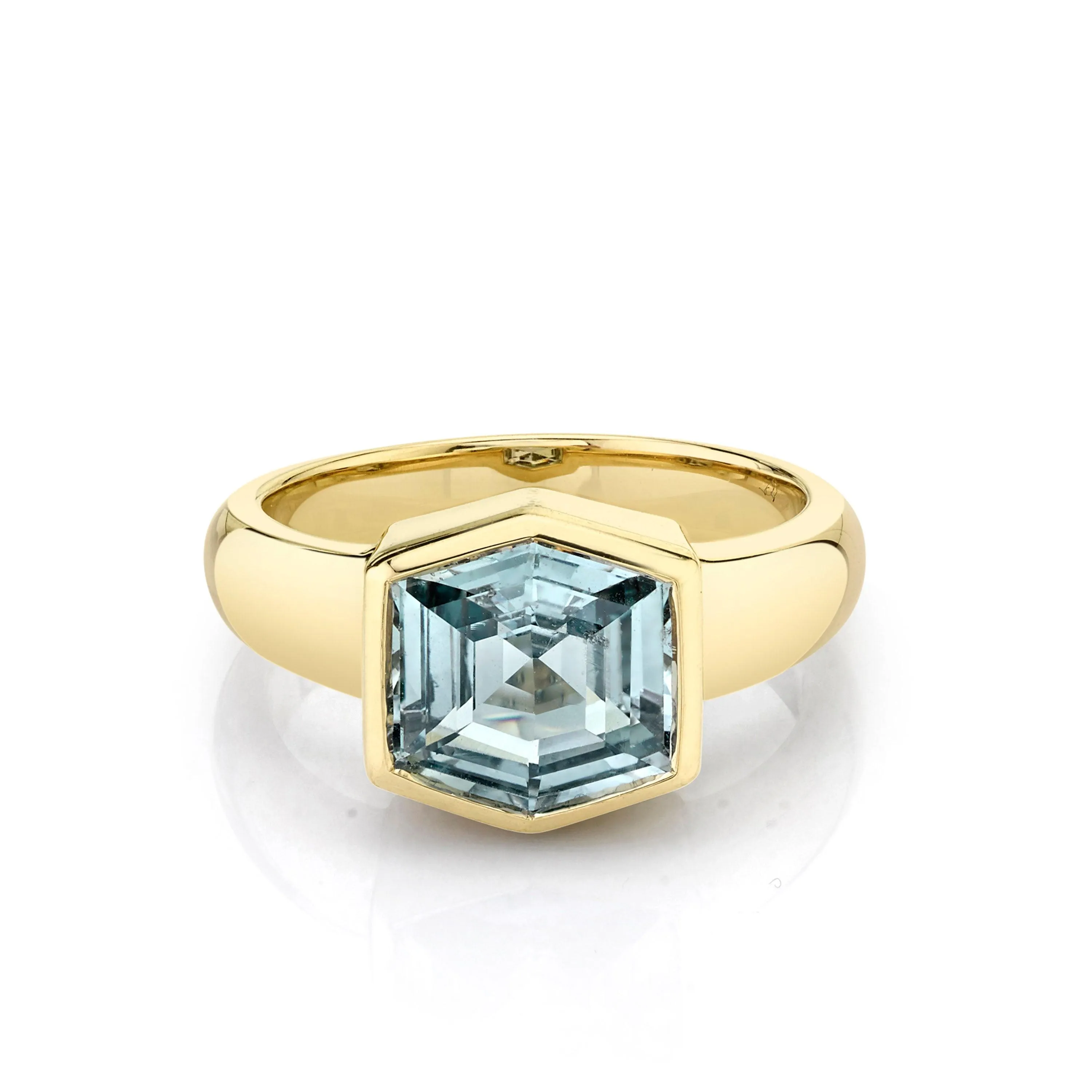 Green Sapphire Hexagon Ring sold by Marrow Fine