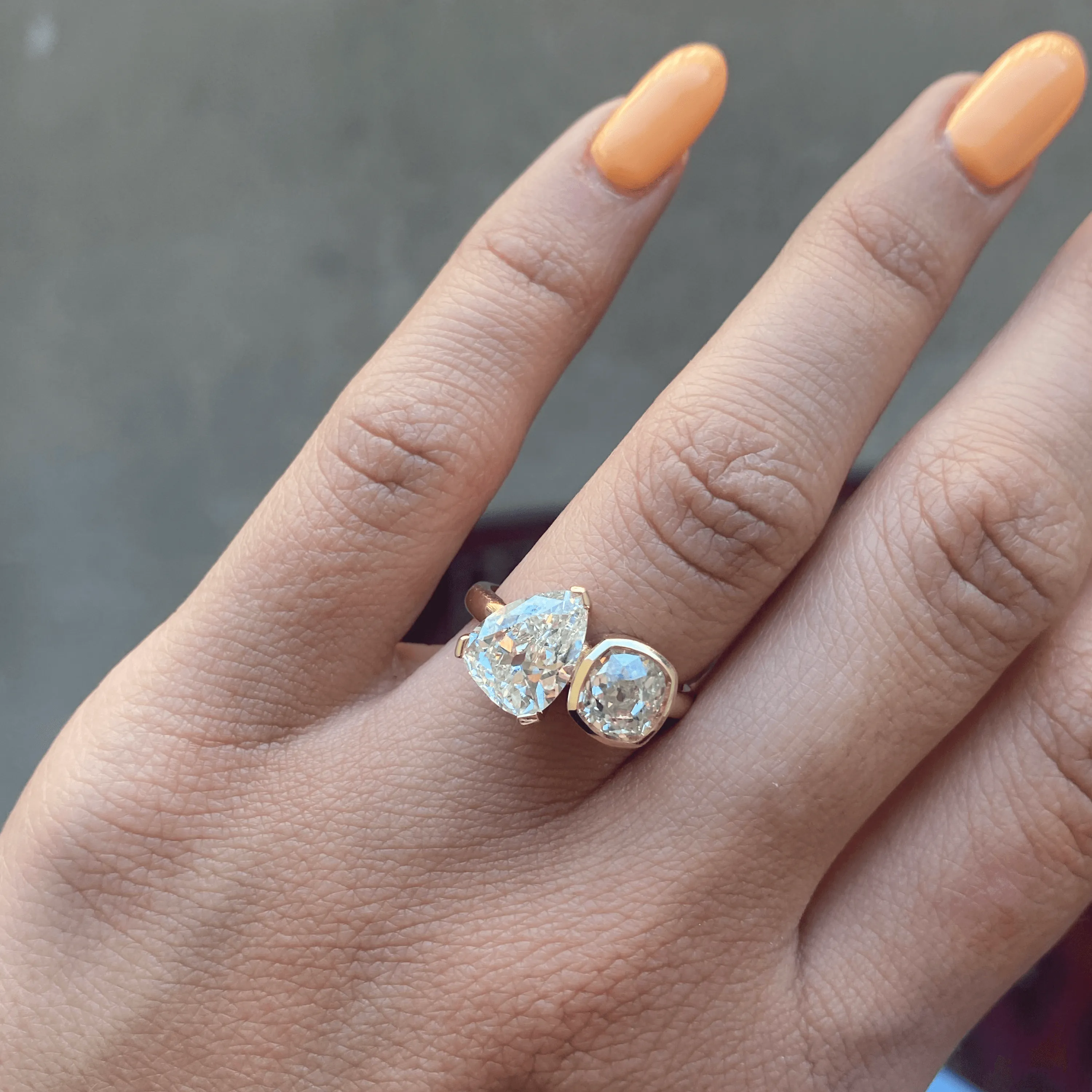 Antique Diamond Toi et Moi Engagement Ring sold by Marrow Fine product image thumbnail 4