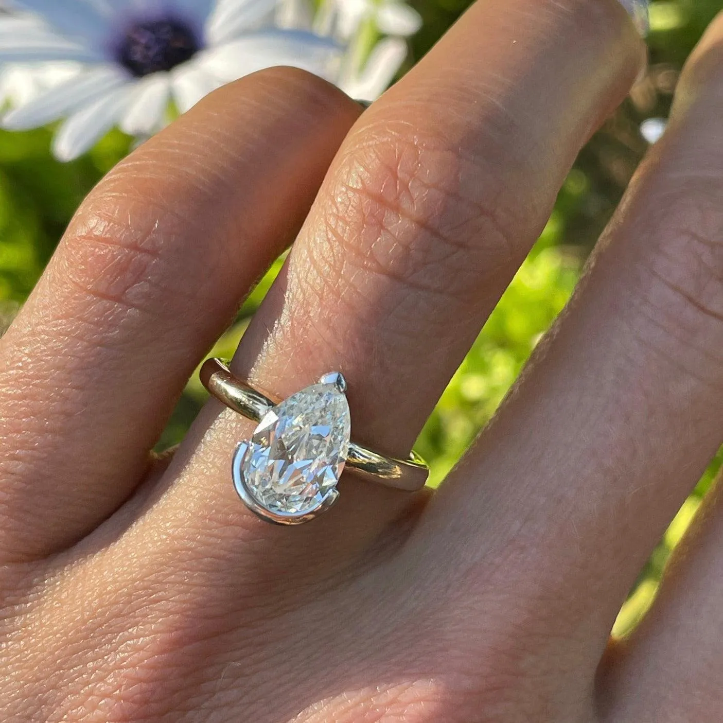 1.89ct Antique Diamond Pear Engagement Ring sold by Marrow Fine product image thumbnail 3