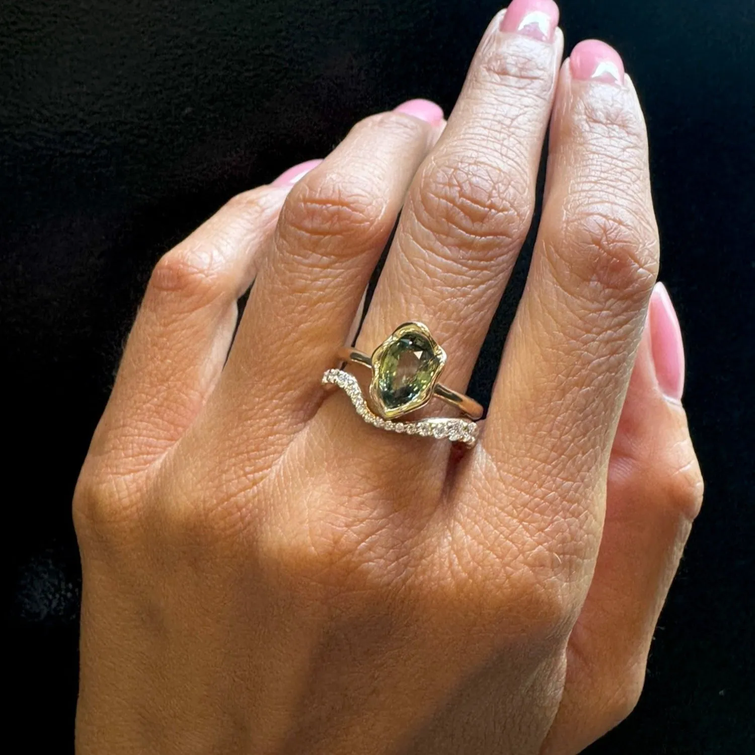 1.60ct Sapphire Pear Abstract Bezel Ring sold by Marrow Fine product image thumbnail 2