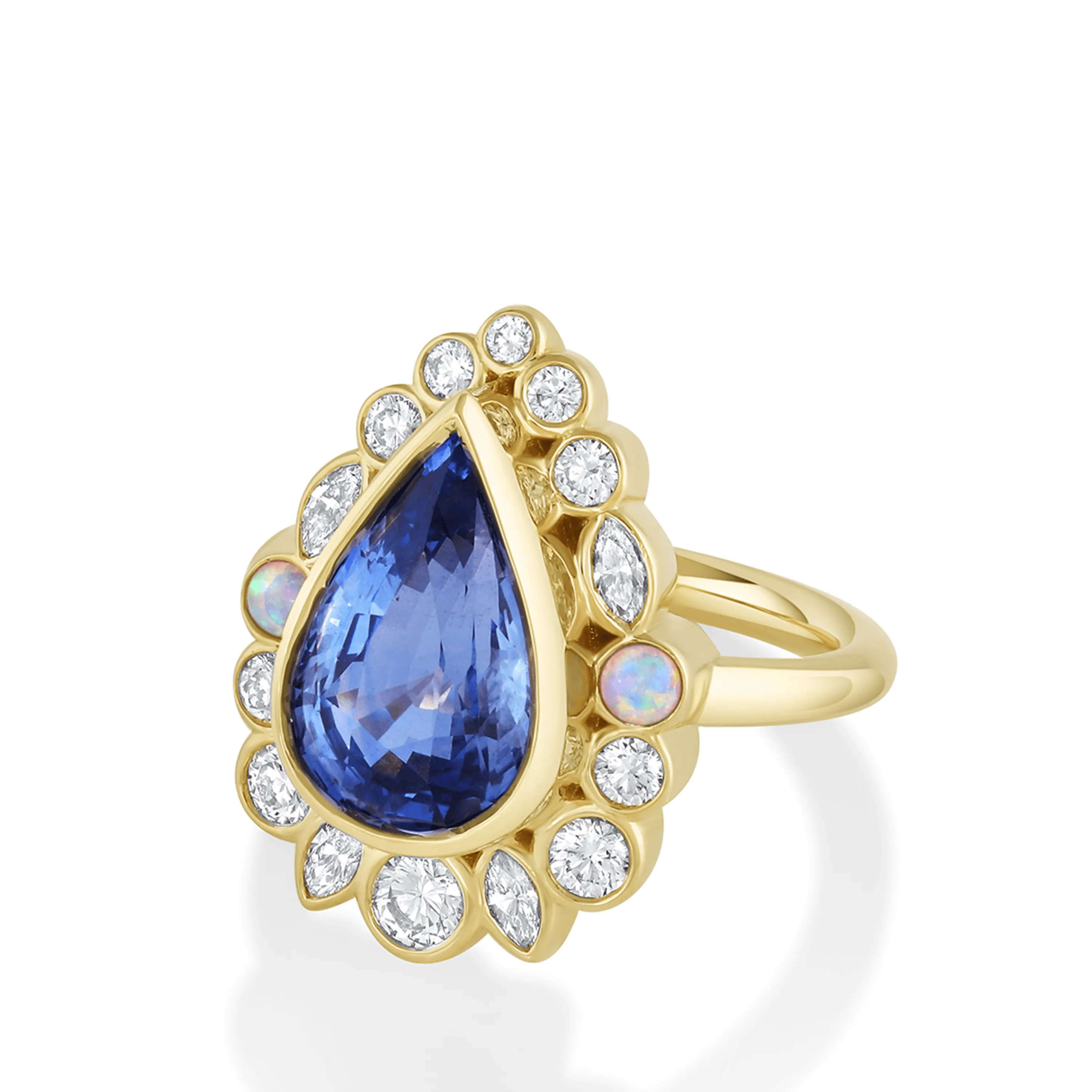 4.53ct Blue Sapphire Ballerina Ring sold by Marrow Fine product image thumbnail 2