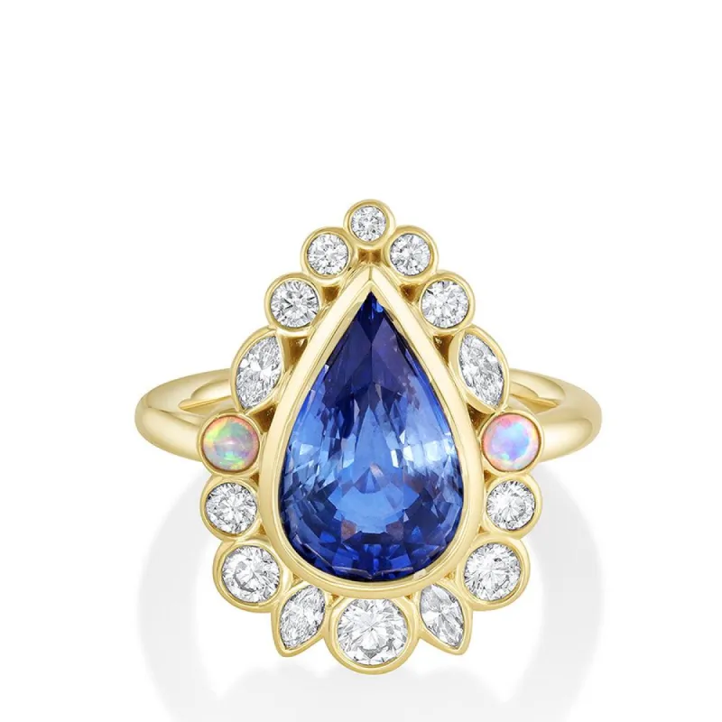 4.53ct Blue Sapphire Ballerina Ring sold by Marrow Fine