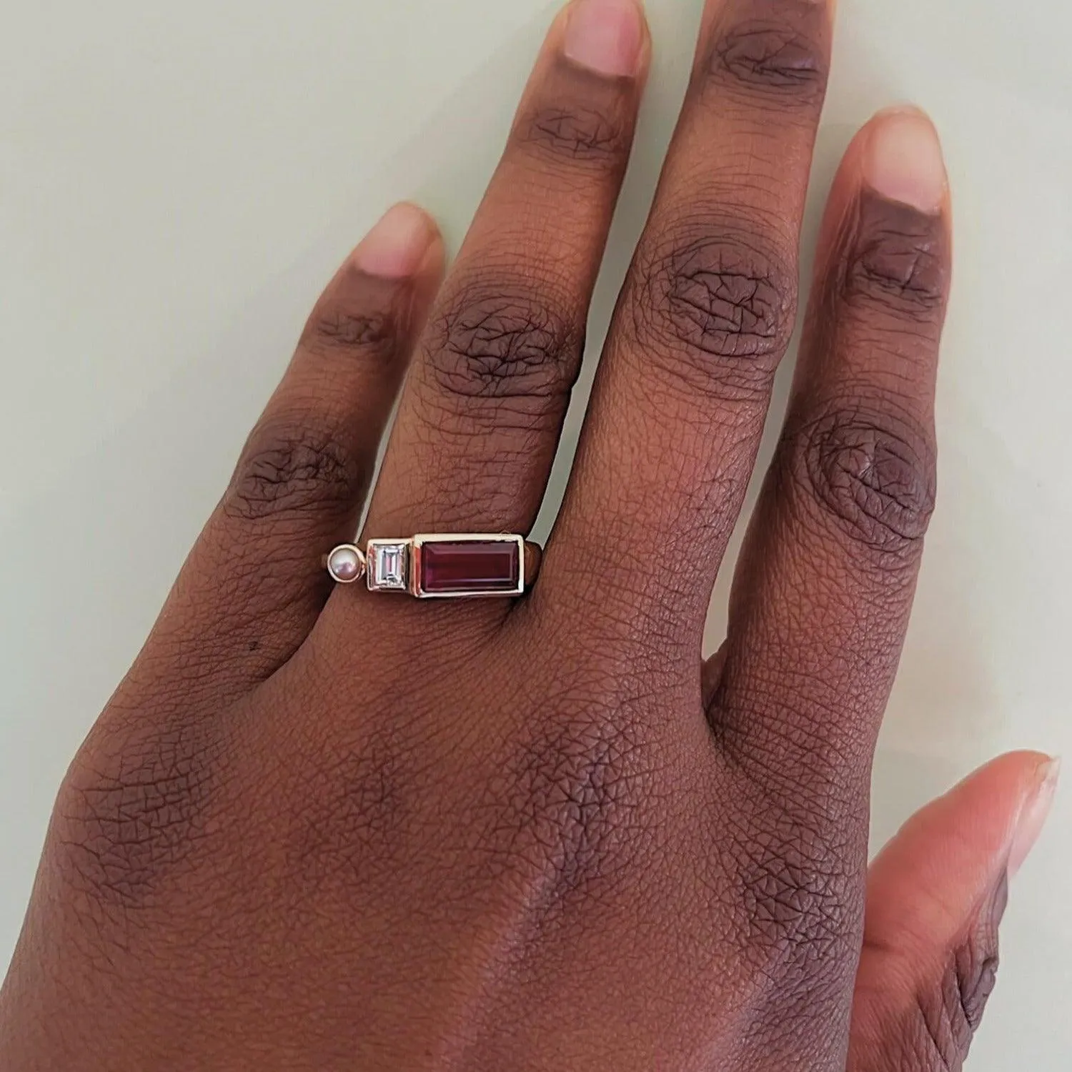 2.42ct Ruby Baguette and Diamond Linear Band sold by Marrow Fine product image thumbnail 2