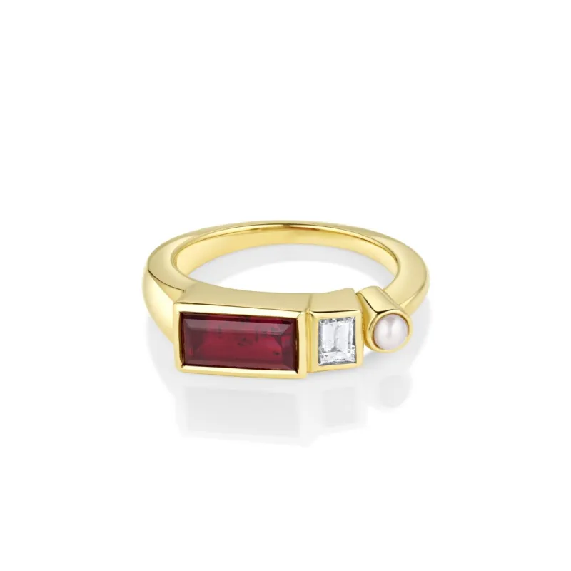 2.42ct Ruby Baguette and Diamond Linear Band sold by Marrow Fine