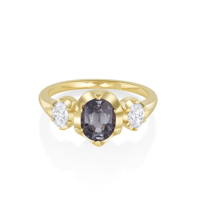 1.22ct Spinel Simone Three-Stone Engagement Ring sold by Marrow Fine