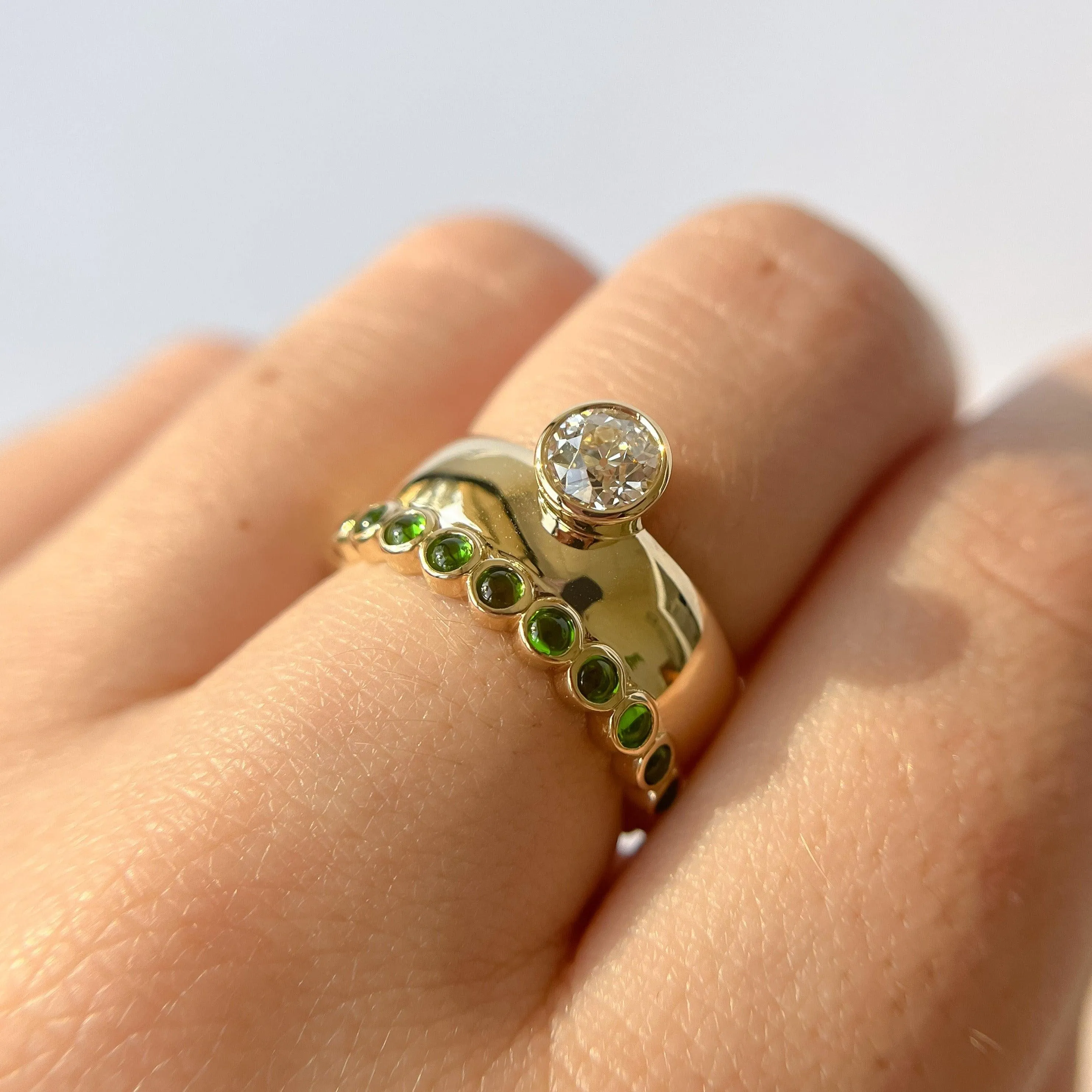 .54ct Old Euro Diamond & Diopside Cigar Band sold by Marrow Fine product image thumbnail 3