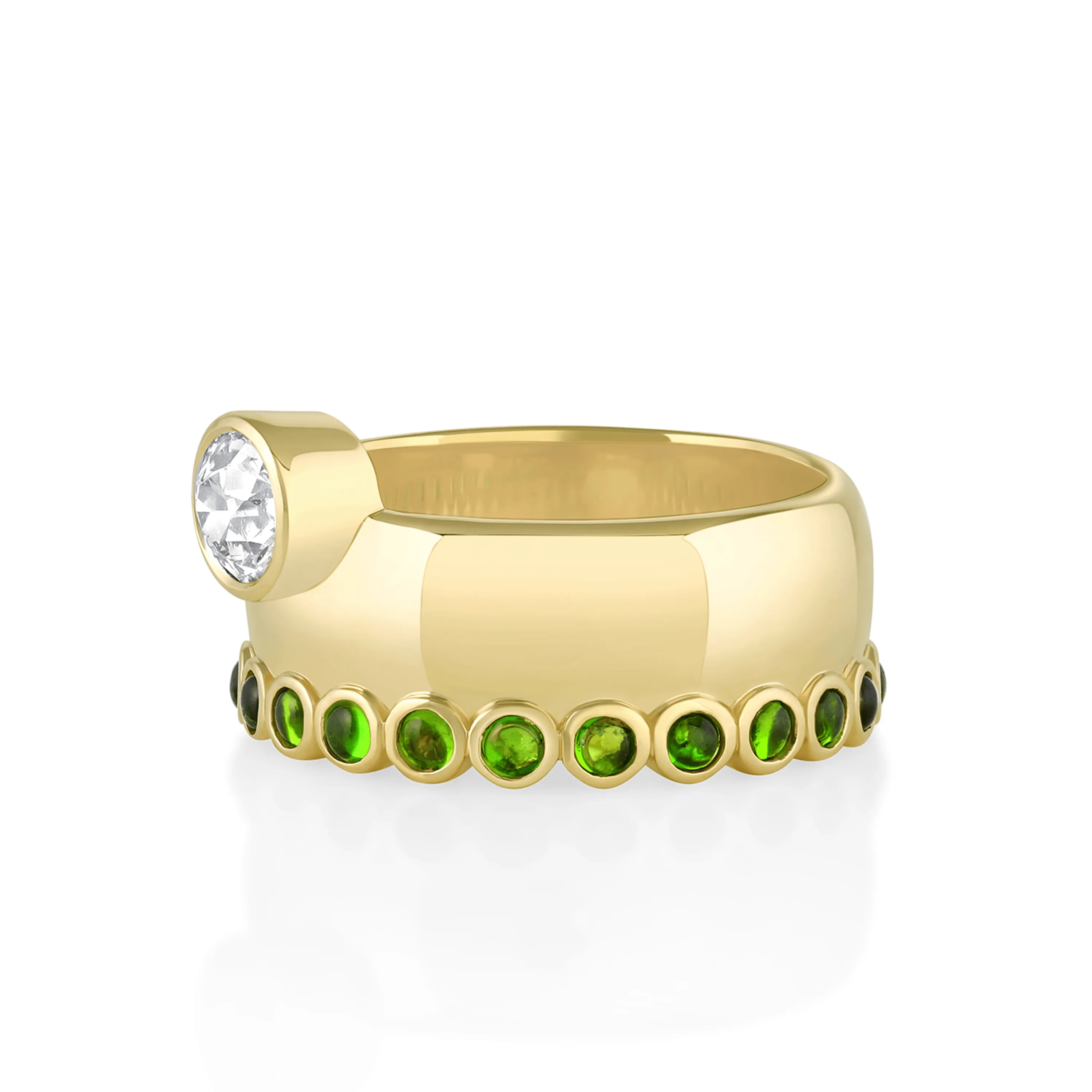 .54ct Old Euro Diamond & Diopside Cigar Band sold by Marrow Fine product image thumbnail 2