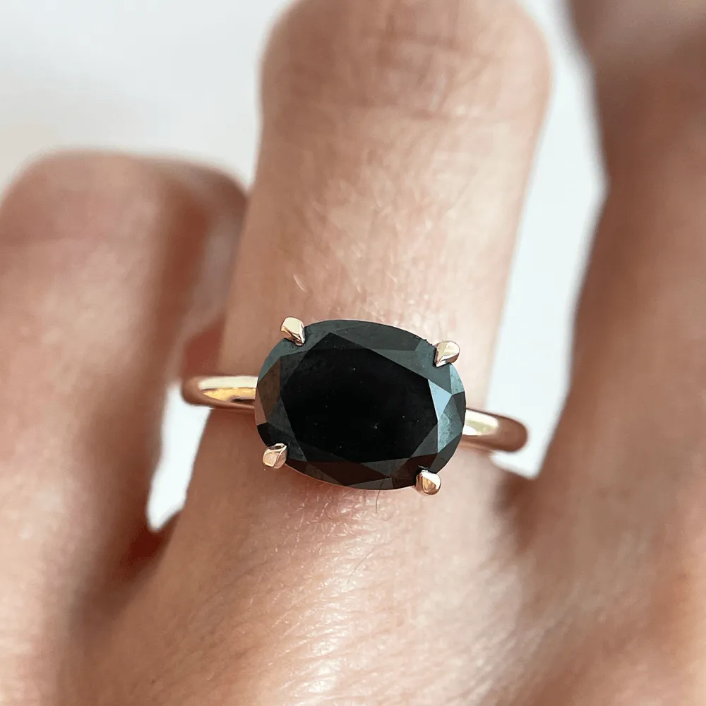 2.77ct Black Diamond Posey Engagement Ring sold by Marrow Fine product image thumbnail 3