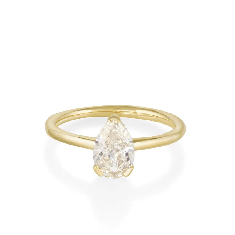 1.04ct Antique Diamond Pear Solitaire Engagement Ring sold by Marrow Fine
