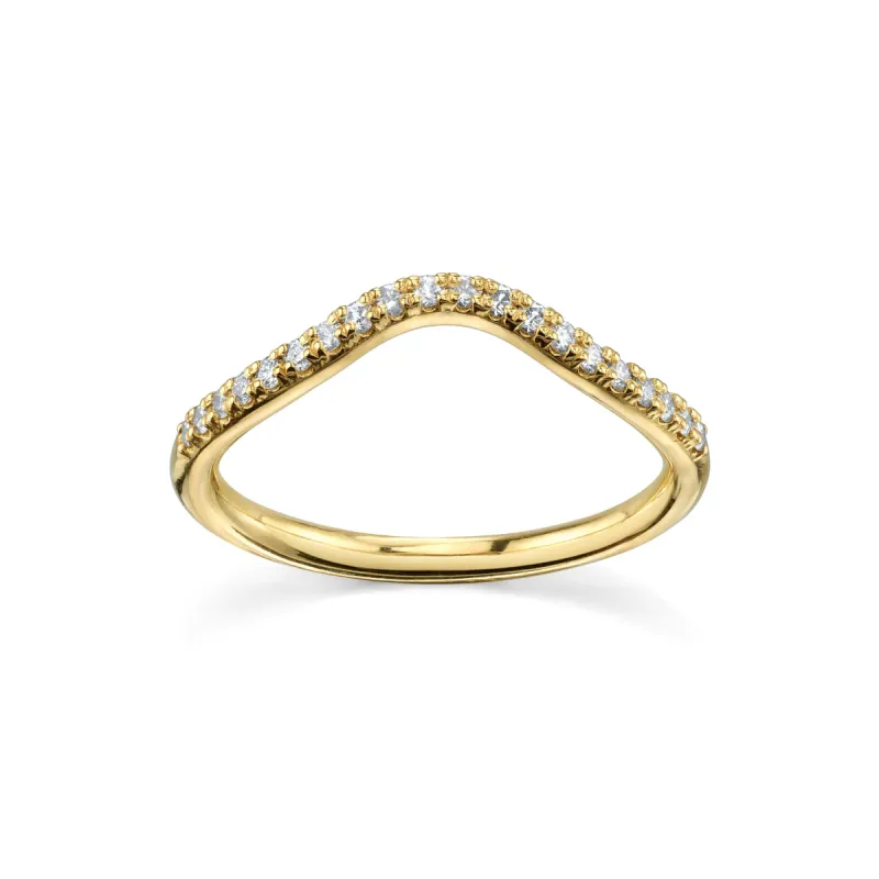 White Diamond Simple Wave Band sold by Marrow Fine