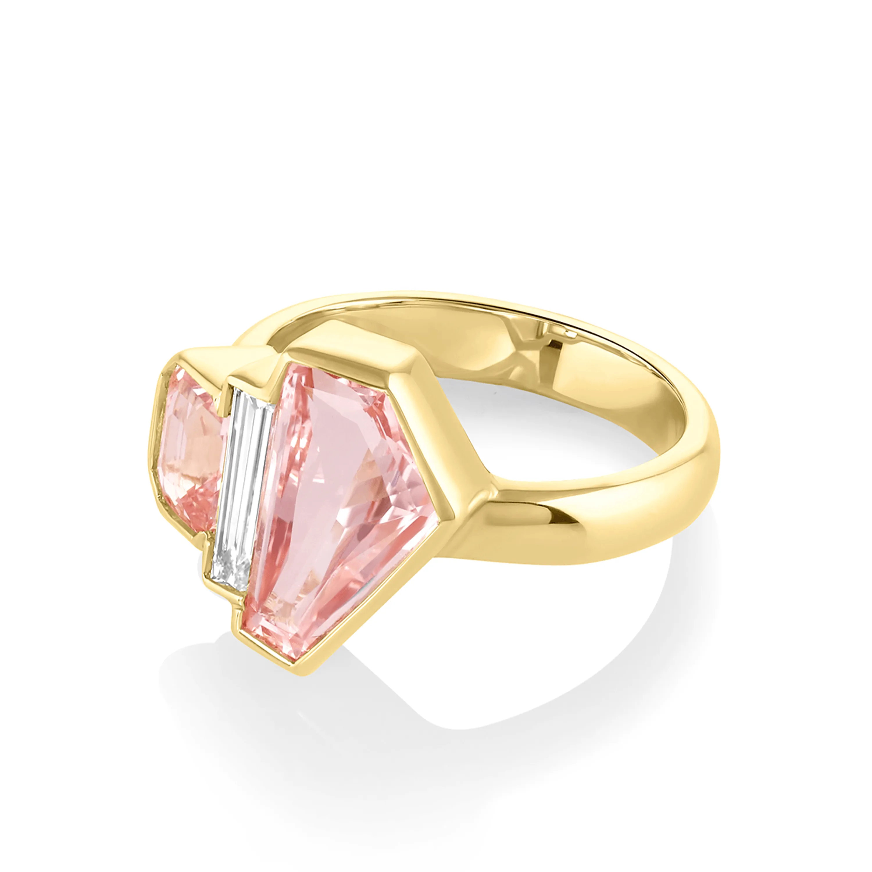 Padparadascha Sapphire Trapezoid Ring sold by Marrow Fine product image thumbnail 2