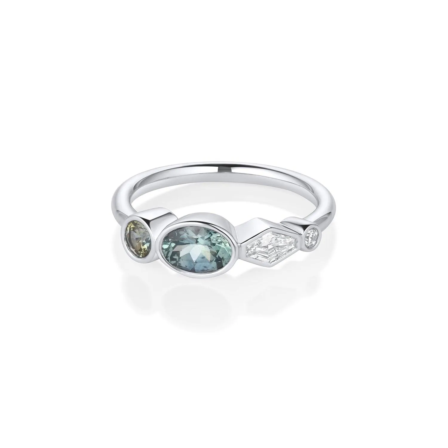 .63ct Montana Sapphire & White Diamond Linear Band sold by Marrow Fine