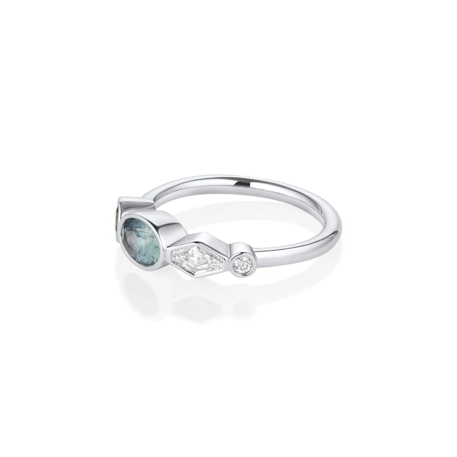 .63ct Montana Sapphire & White Diamond Linear Band sold by Marrow Fine product image thumbnail 2