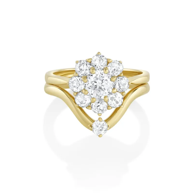 Petals and Rosette Engagement Stack made by Marrow Fine