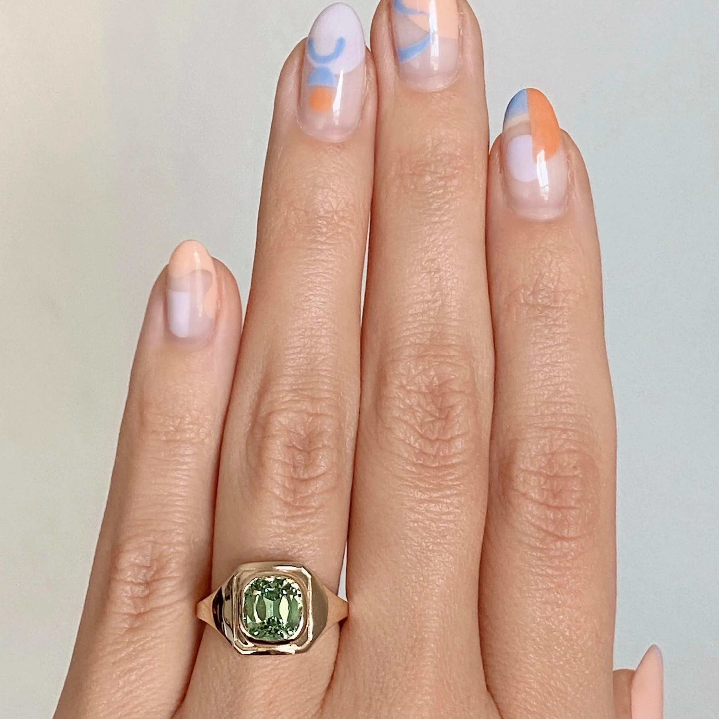 Mint Garnet Boyfriend Signet Ring sold by Marrow Fine product image thumbnail 4