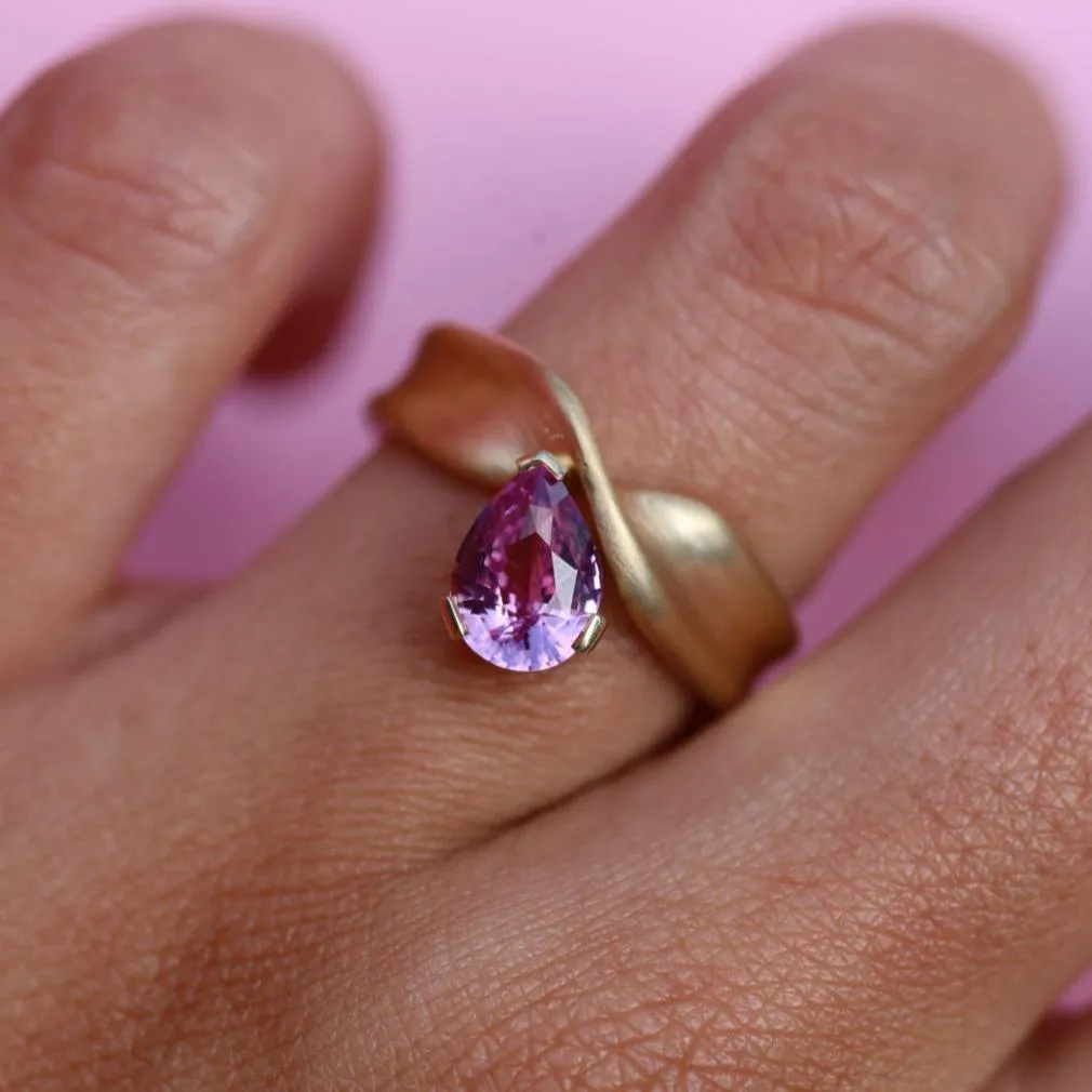 1.58ct Purple/Pink Sapphire Twist Ring sold by Marrow Fine product image thumbnail 2