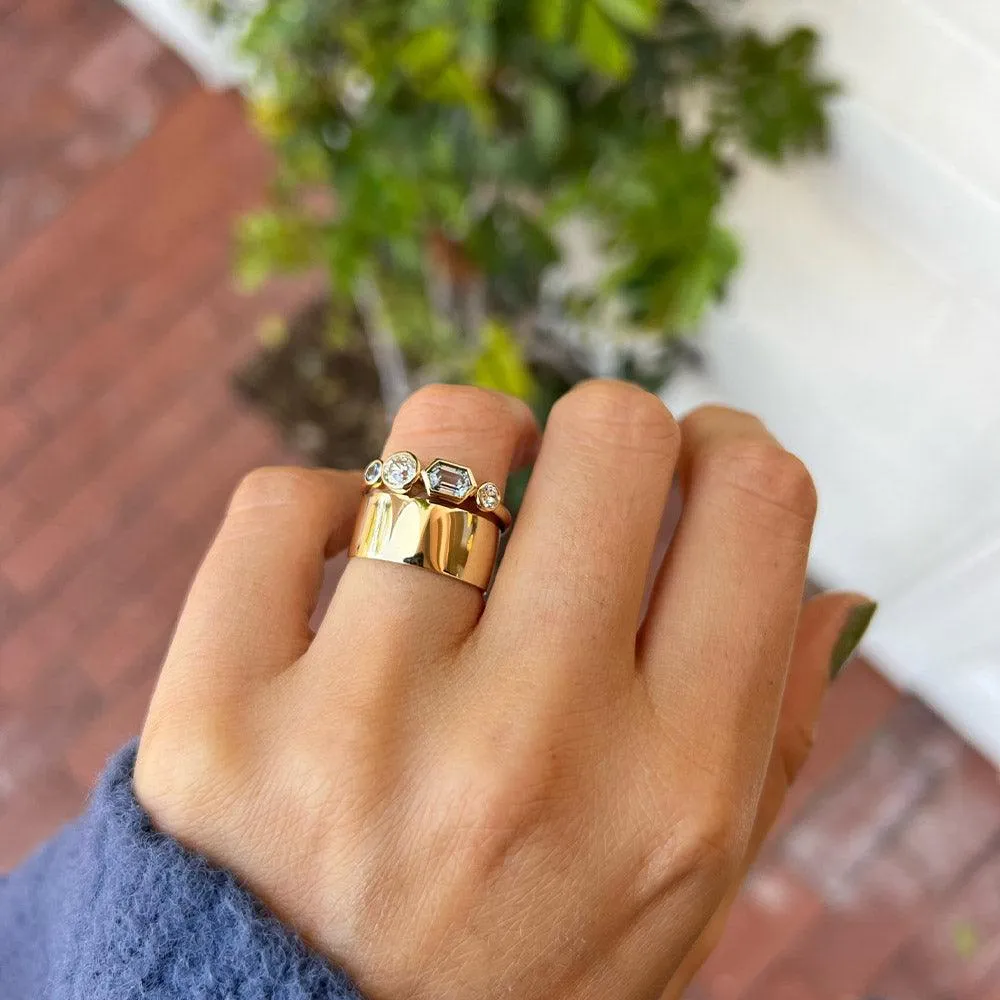 Bezeled Montana Sapphire Hexagon Linear Ring sold by Marrow Fine product image thumbnail 3