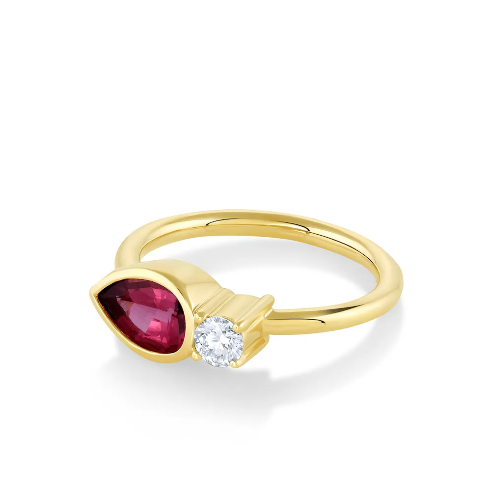 Spinel & Diamond Toi et Moi Ring sold by Marrow Fine product image thumbnail 2