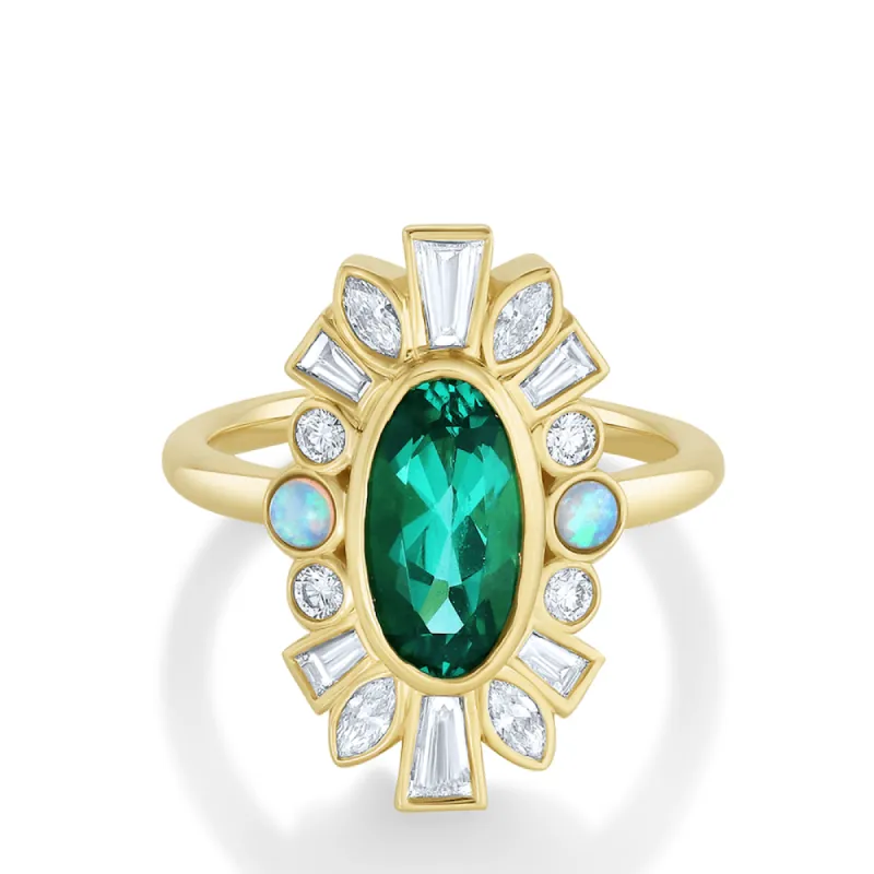 1.94ct Tourmaline & Opal Ballerina Ring sold by Marrow Fine