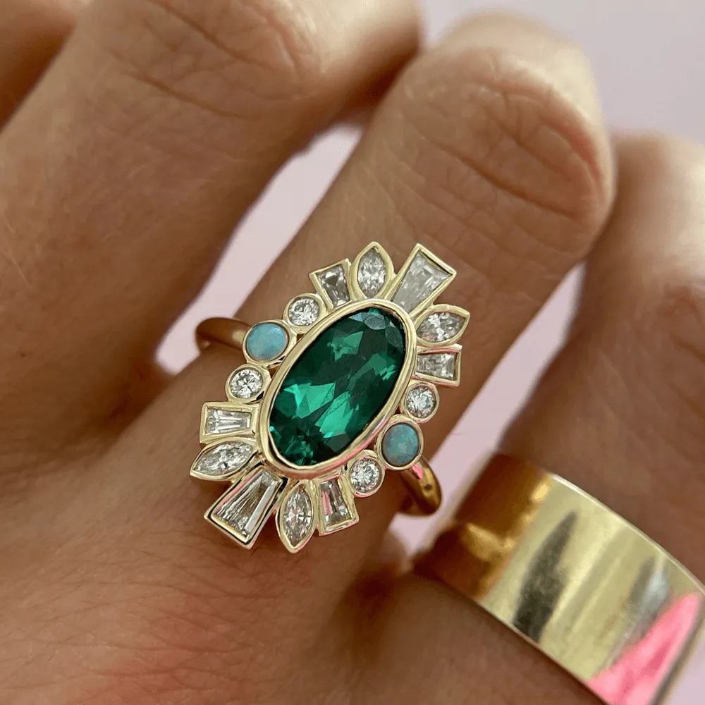 1.94ct Tourmaline & Opal Ballerina Ring sold by Marrow Fine product image thumbnail 3