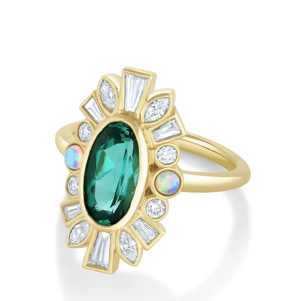 1.94ct Tourmaline & Opal Ballerina Ring sold by Marrow Fine product image thumbnail 2