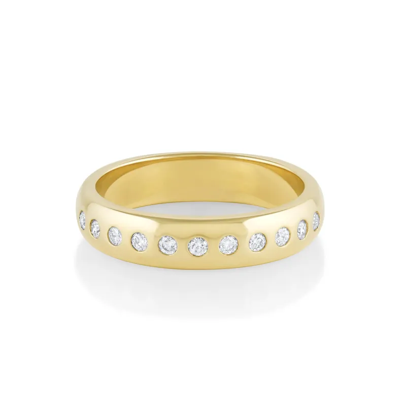 White Diamond Burnished Teddy Band - 5mm made by Marrow Fine