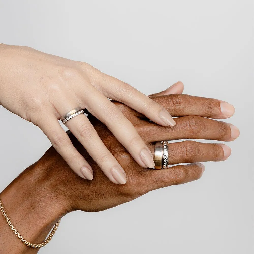 White Diamond Burnished Teddy Band - 5mm sold by Marrow Fine product image thumbnail 2